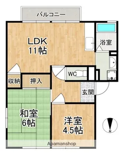 タウンコート西B【1階】の間取り