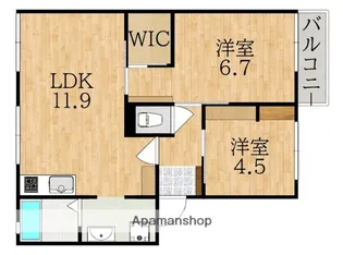 デサロージュ学園前C【1階】の間取り