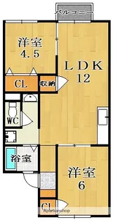 サンハイツ1号館【2階】の間取り