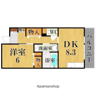 1DKの間取り画像