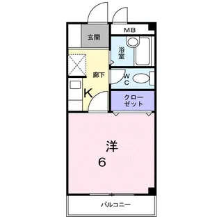 パーシモン東生駒【2階】の間取り