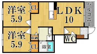 イル ベラージオ B【1階】の間取り
