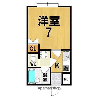 リヴェルテ生駒【4階】の間取り