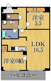 グリュックメゾン西大寺【6階】の間取り