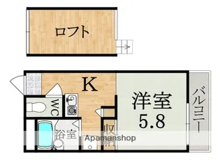 レオパレスたかがき【2階】の間取り
