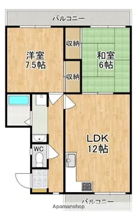 ハイツ武蔵A棟【2階】の間取り