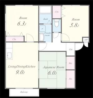ディアコートモリオカI【IC号室】の間取り