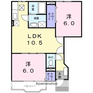 アサテラスII【1階】の間取り