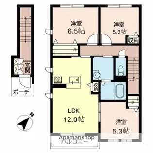 グランジュッテ【2階】の間取り