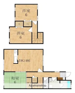 奈良県奈良市朱雀2丁目【テラスハウス】の間取り