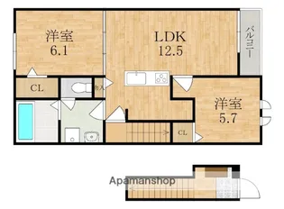 グリーンハイツ加茂II【2階】の間取り