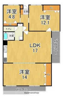 西大寺サンプラザI号棟【5階】の間取り