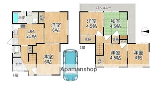 奈良県奈良市南京終町【一戸建】の間取り