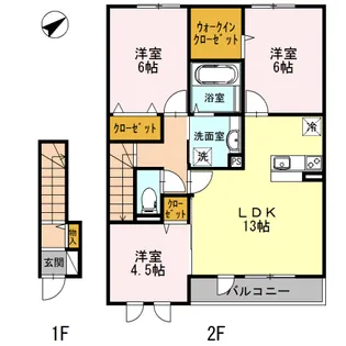 サンロード学園前【1階】の間取り