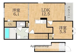クローバー【2階】の間取り