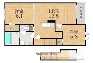 クローバー【2階】の間取り