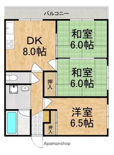 法隆寺マンションI【4階】の間取り