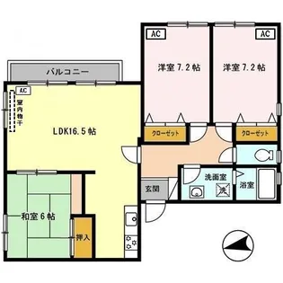奈良県奈良市朱雀1丁目【テラスハウス】の間取り