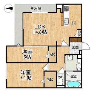 カサ・リチェル【1階】の間取り