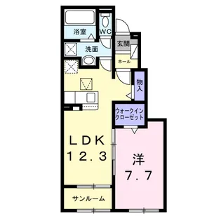 プリュニエ キャトル【1階】の間取り