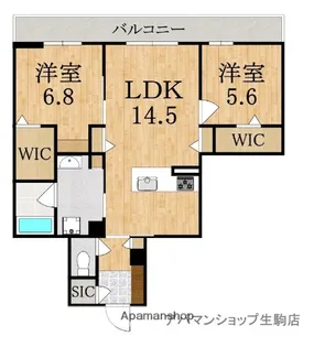 コティマヒルズ生駒【3階】の間取り