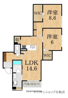 コティマヒルズ生駒【3階】の間取り