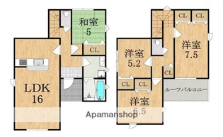 奈良県生駒市仲之町【一戸建】の間取り