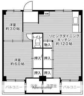 ビレッジハウス見瀬1号棟【4階】の間取り