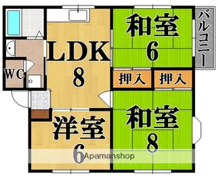 ハイツいかるが法隆寺【2階】の間取り