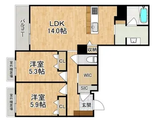 グランシャーメゾン新大宮【4階】の間取り