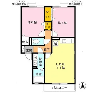 コンフォール【202号室】の間取り
