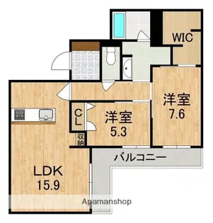 ジェイエイチエスプレミア西大寺【3階】の間取り