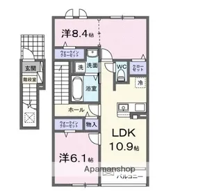 ハイツ大和【2階】の間取り