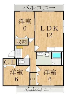 クレスト東生駒【2階】の間取り