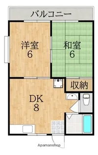 ドミール学園前Ⅱ【2階】の間取り