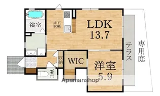 グランヒルミワB棟【1階】の間取り