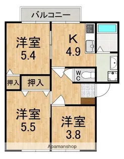 西谷ハイツC【2階】の間取り