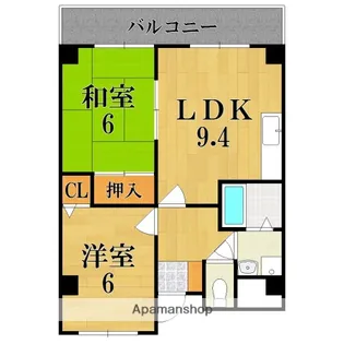 サンシャイン西大寺【4階】の間取り