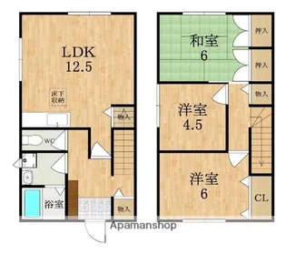 奈良県奈良市朱雀6丁目【テラスハウス】の間取り