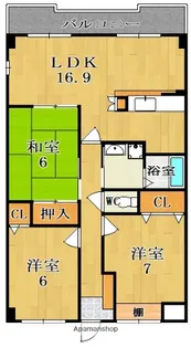 奈良県奈良市恋の窪1丁目【マンション】の間取り