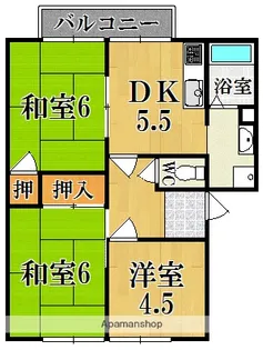 ロイヤルフラッツ【2階】の間取り