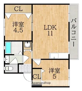 高木マンション2号【1階】の間取り