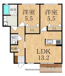 ラフィナートB【1階】の間取り