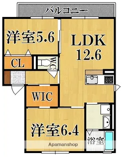 クレストヒルズB棟【2階】の間取り