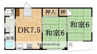 メゾンドフルール生駒壱番館【1階】の間取り