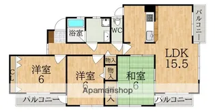 富雄サンパレスⅠ号館【3階】の間取り