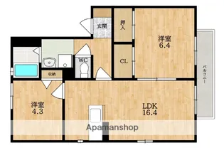 ラ・ペジブル【2階】の間取り