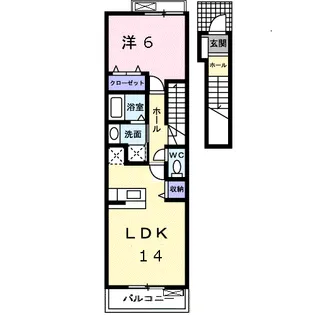 エクセルコートB【2階】の間取り