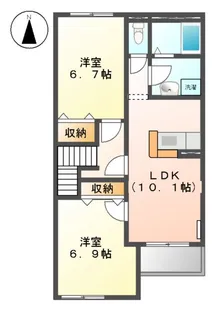 ツインズ北今市N【202号室】の間取り