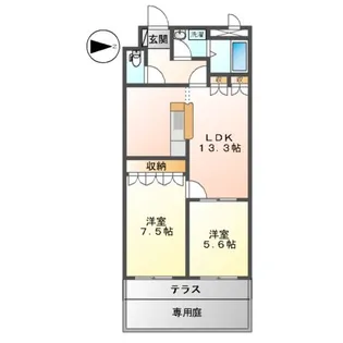 ルナ ピアッツァ【1階】の間取り